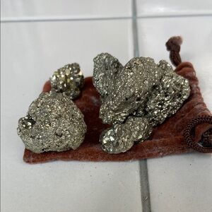 Gold Pyrite Nugget Set
